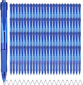 deegtran Pens Bulk, 100 Pack No Bleed Blue Ink Click Pens by DEEGTRANPENS