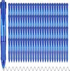 deegtran Pens Bulk, 100 Pack No Bleed Blue Ink Click Pens by DEEGTRANPENS
