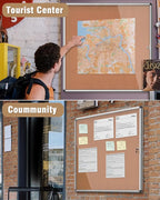 Mifuro 38"x38" Enclosed Bulletin Board, Lockable Weather-Resistant Aluminum - Image 8