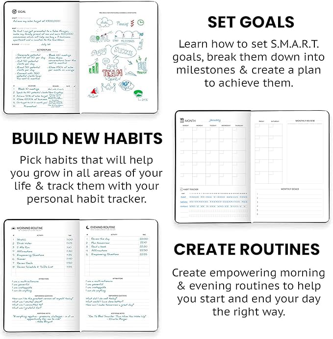 Wyze Planner Undated Daily Planner – 1-Year B5 Productivity Organizer - Image 3