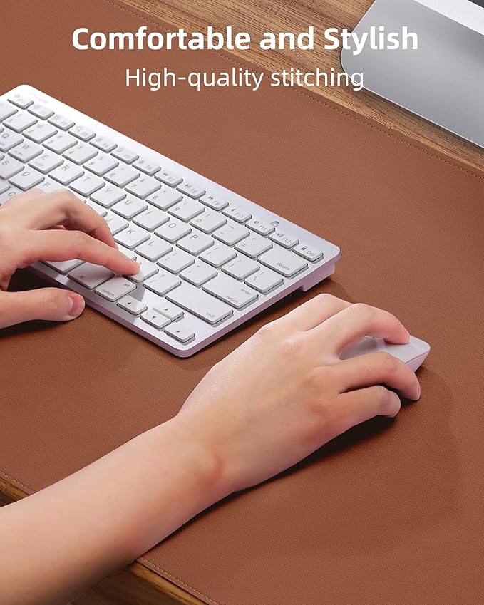 Leather Desk Pad Protector, Office Desk Mat, Large Mouse Pad, Non-Slip Desk - Image 3