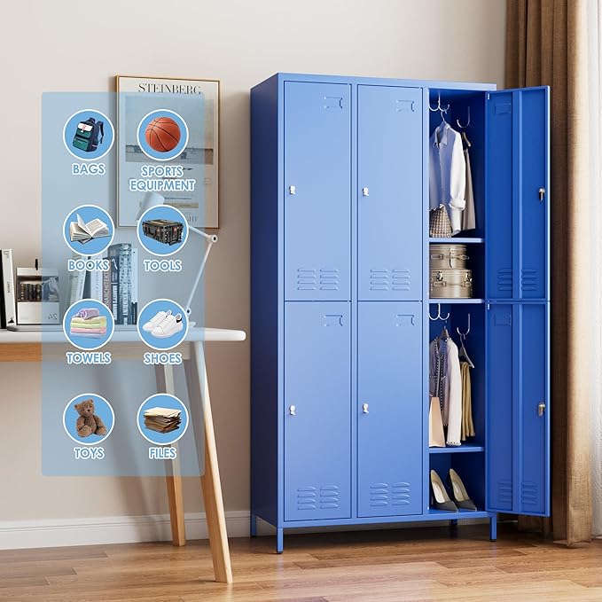 SUPEER 6 Doors Metal Locker for Employees - Image 2