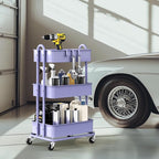 Simple Houseware 3-Tier Heavy Duty Metal Utility Rolling Cart - Image 4