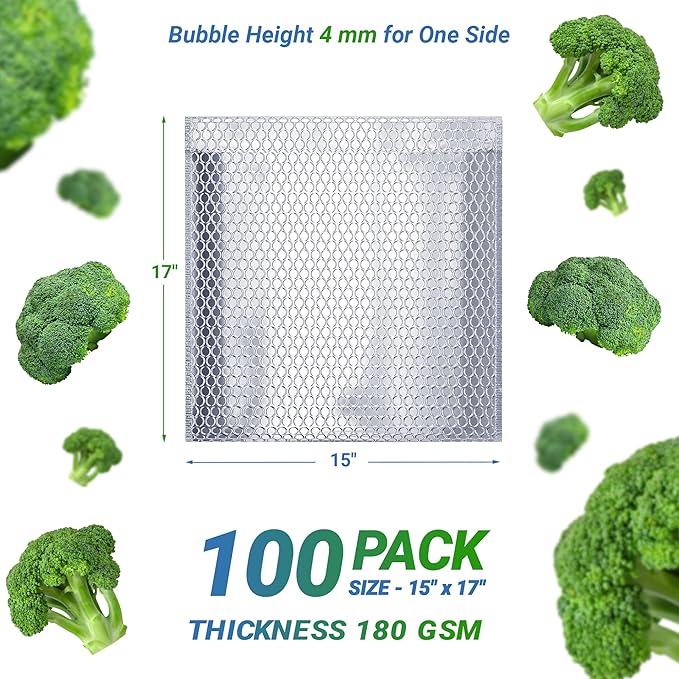 Amiff Silver Thermal Bubble Mailer, 15 x 17 Inches. 100 Pack Metallic Bubble - Image 2