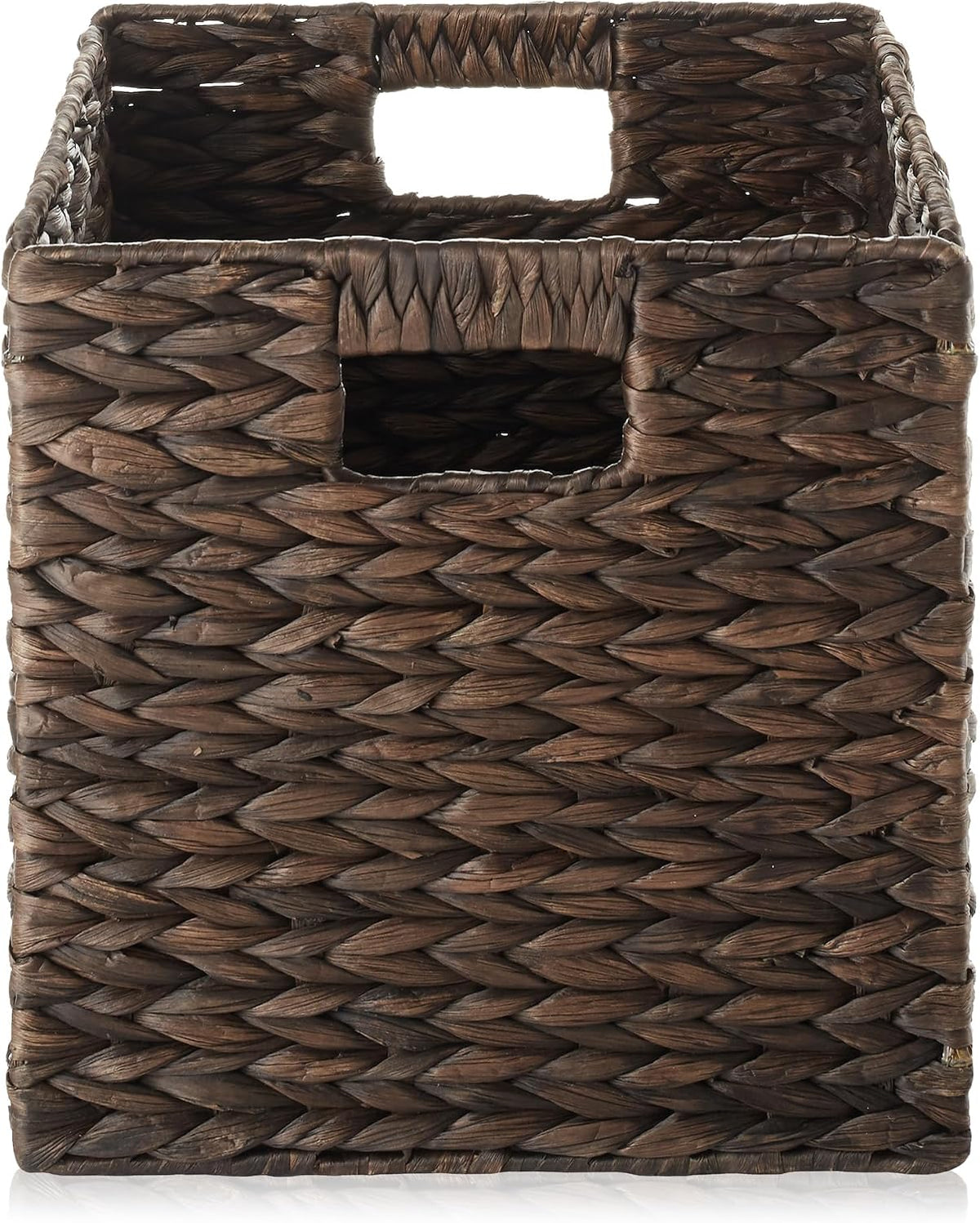 Casafield 10.5" x 10.5" Water Hyacinth Storage Baskets, Espresso - ...