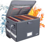 ENGPOW File Box with Lock, Fireproof Document Box with Zipper Lid, Collapsible by ENGPOW