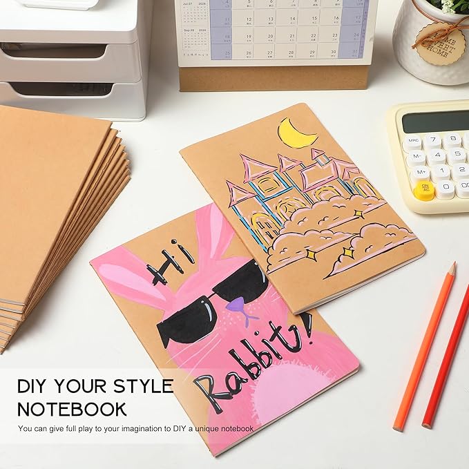 48 Pack Blank Kraft Notebooks, 8.3x5.5 Inches A5 Small Journals Bulk Blank - Image 4
