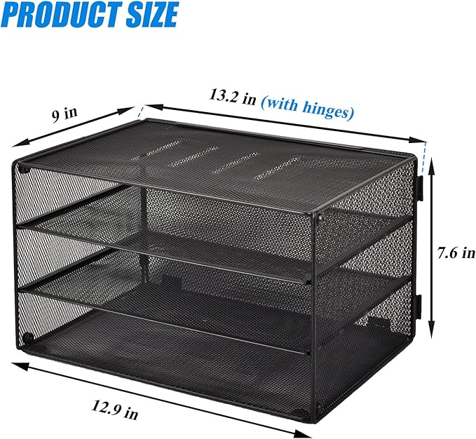 EASEPRES 3 Tier Mesh Desk Organizer Tray, File Paper Letter Folder Holder - Image 5