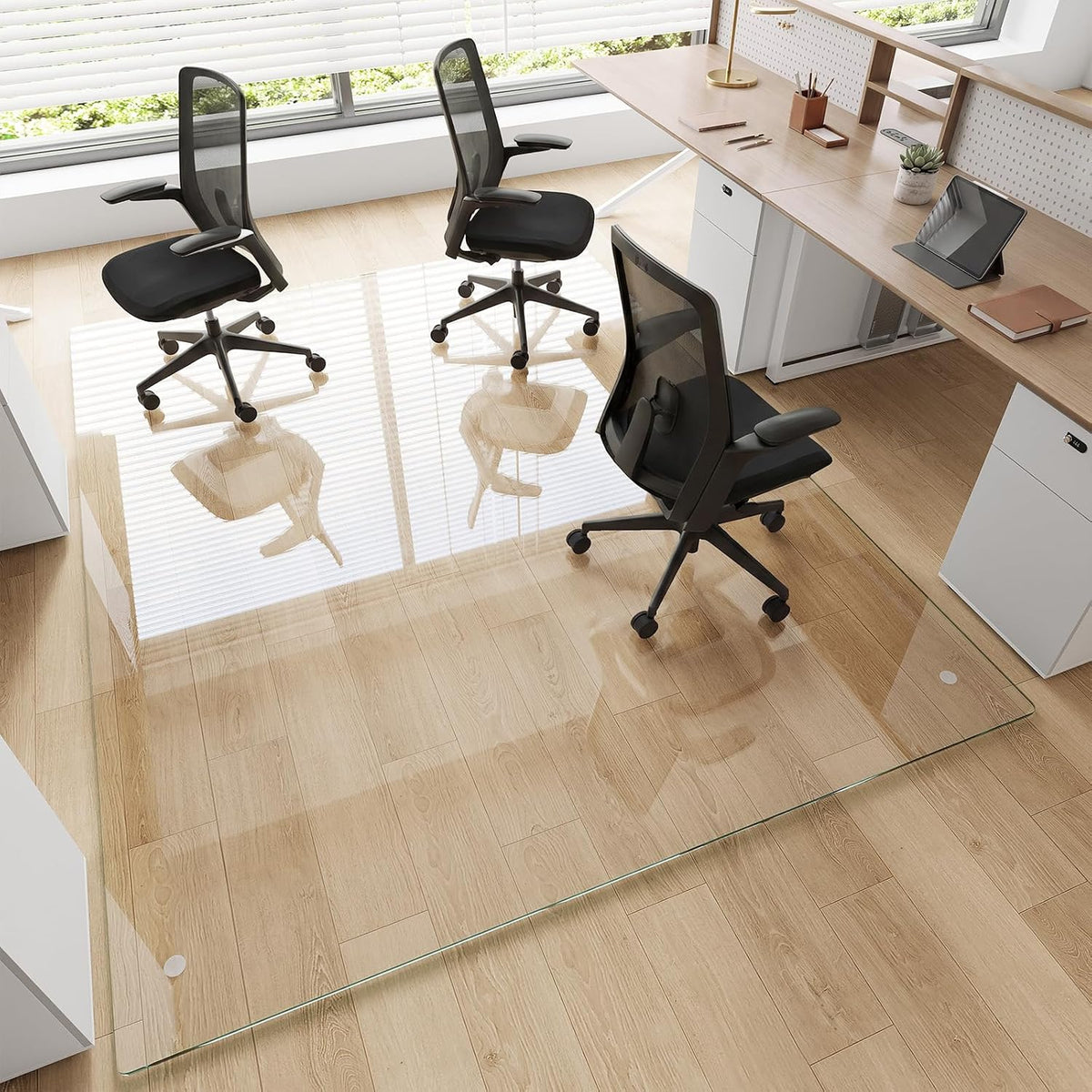 Tempered Glass Chair Mat for Carpet, 60"x80" Clear Floor Mat