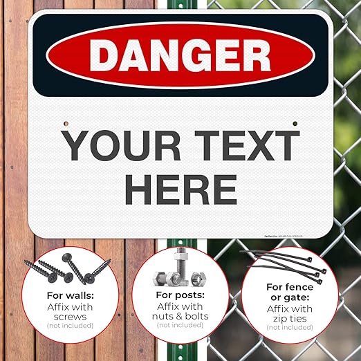 Custom Danger Sign, OSHA Sign, 18x24 Inches, 3M EGP Reflective .080 Aluminum - Image 4