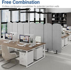 Natwind 5 Panel 122.8 x 71 in Office Room Privacy Protect Space Divider - Image 6
