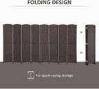 HOMCOM Room Divider, 8 Panel Folding Privacy Screen, 5.6' Tall Freestanding - Image 4