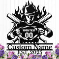 Personalized Baseball Metal Sign Custom Baseball Signs Wall Art, Custom Name by HengMeiZiK