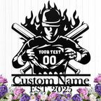 Personalized Baseball Metal Sign Custom Baseball Signs Wall Art, Custom Name by HengMeiZiK