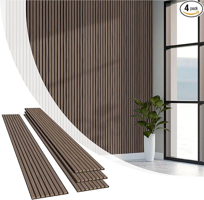 Olanglab Wood Slat Wall Panels, Wooden Acoustic Wall Panels, 94.5"x12.6" Each by Olanglab