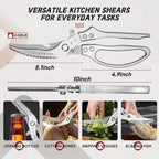 TIVOLI Poultry Shears Silver, Japanese Kitchen Shears Heavy Duty - Image 5
