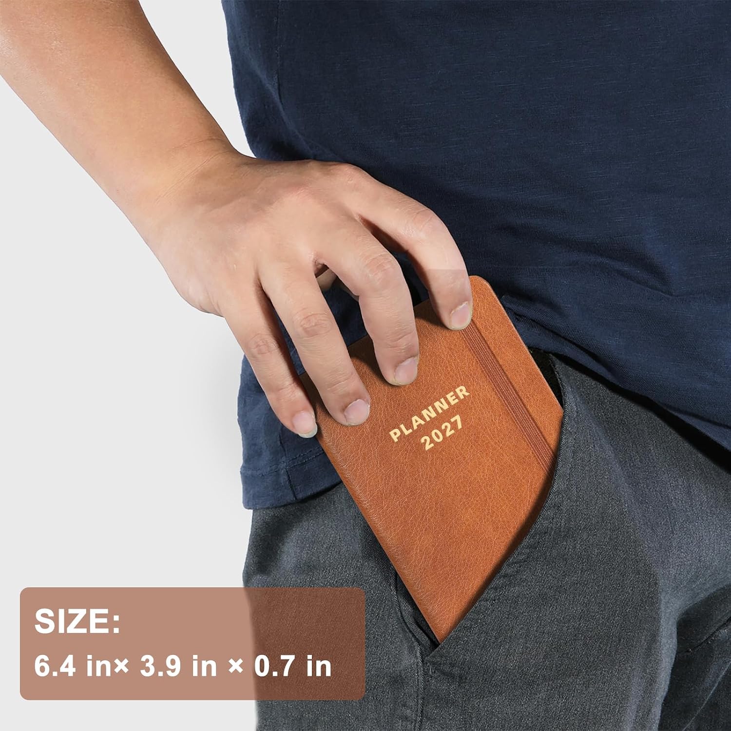 2027 Pocket Calendar - 2027 Pocket Planner, 6.4'' x 3.8", Weekly | Jan. 2027 to Dec. 2027, 2027 Pocket Planner for Purse, Elastic Strap& Hardcover