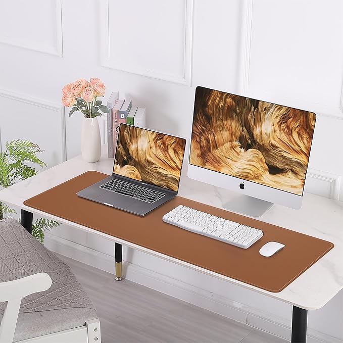 Leather Desk pad Protector, Large Desk mat - Image 8