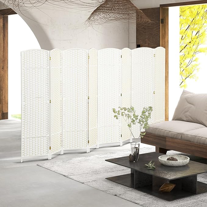 HOMCOM Room Divider, 8 Panel Folding Privacy Screen, 5.6' Tall Freestanding - Image 2