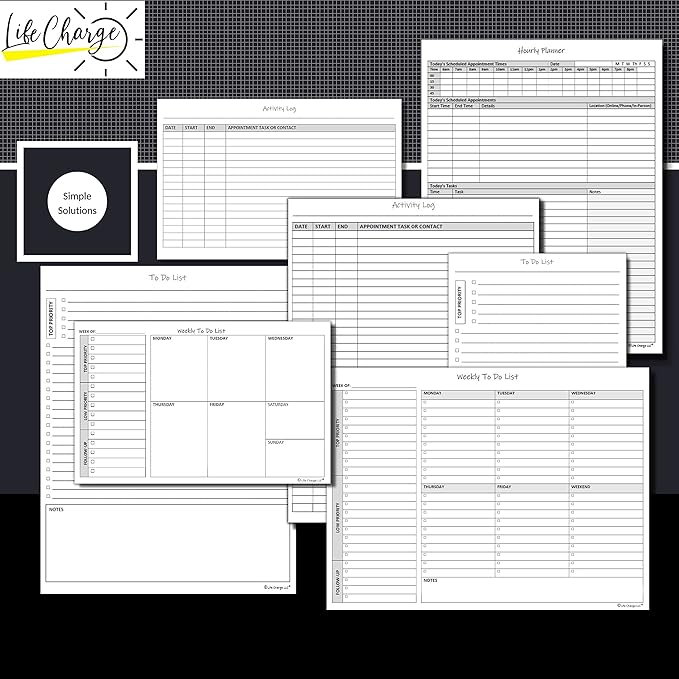 Hourly Planner Notepad. 60 Page Planning Pad w/Appointment Time Block, Task Log - Image 8