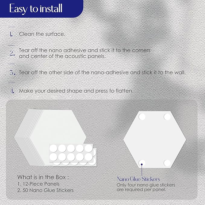 Reverbeon Hexagon Acoustic Panels Pack of 12 - Image 2
