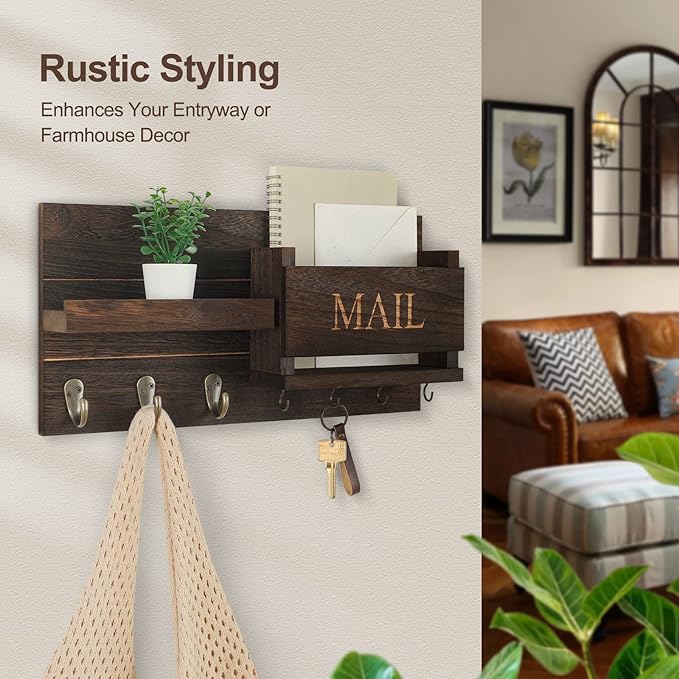 Lwenki Mail Organizer for Wall Mount – Key Holder - Image 5