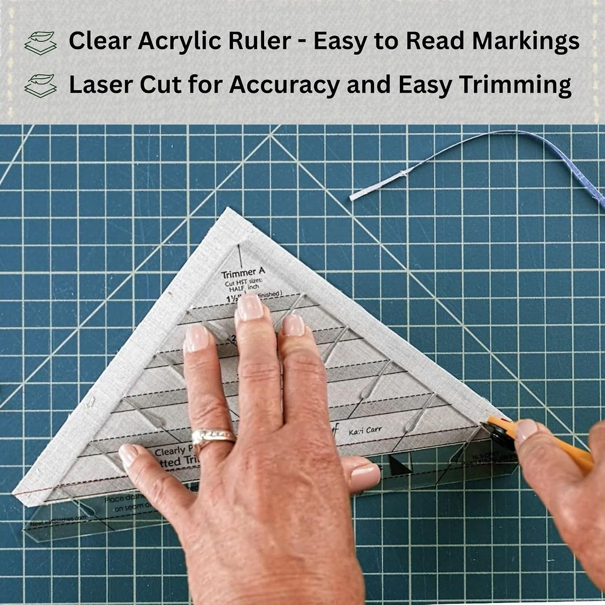 New Leaf Stitches Clearly Perfect Slotted Trimmer — Acrylic Quilting Ruler fo...