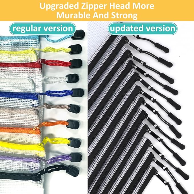 YOPCDJ 12pcs Mesh Zipper Pouch Bags, A3 Puzzle Bag - Image 4