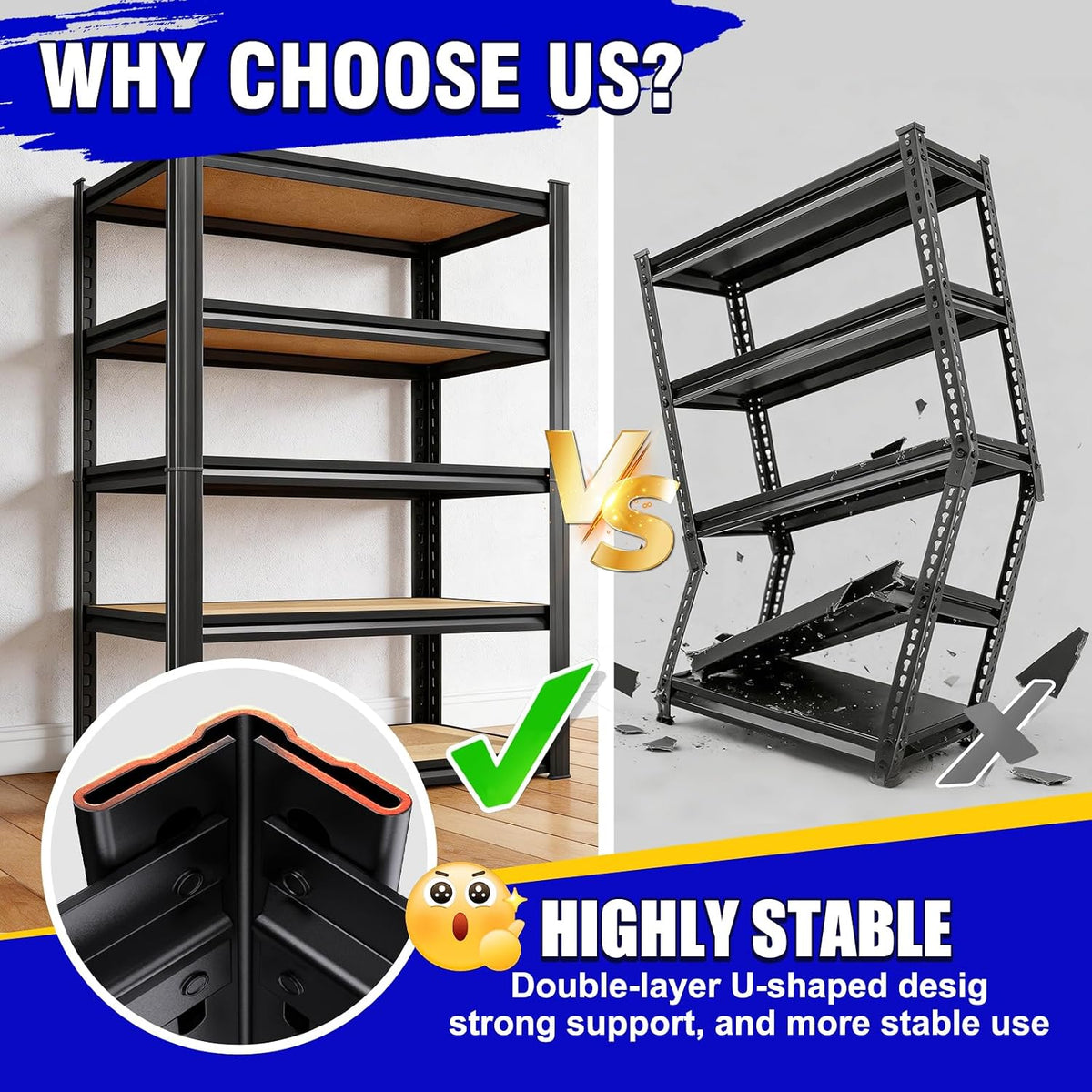 33" h x 35" w garage shelving for, package contents