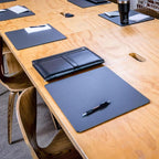 Dacasso 17" x 14" Gray Leatherette Luxury Conference Table Pad - Image 2