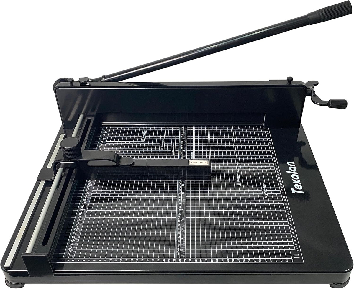 TEXALAN(R) Heavy Duty Guillotine Paper Cutter Black 400 Sheets Stack Paper Tr...