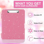 Sooez Glitter Clipboard with Storage, High Capacity Clip Boards 8.5x11 with Pen - Image 3