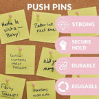 LincOficey 200pcs Paper Clips Binder Clips and Push Pins Set, Mini Clips and - Image 5