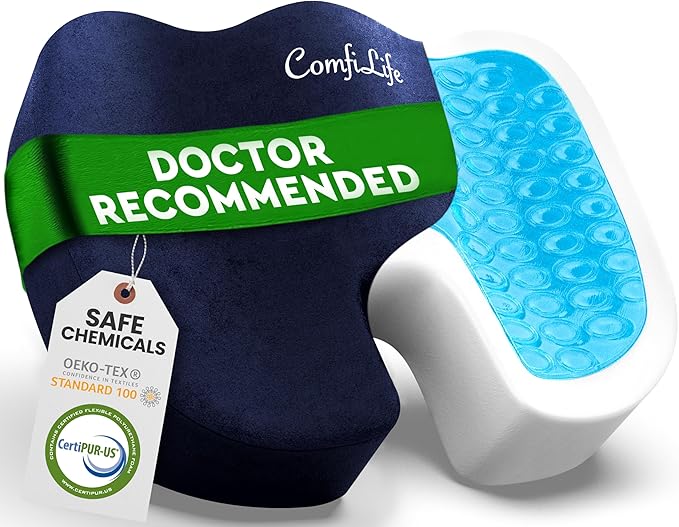 ComfiLife Gel Enhanced Seat Cushion – Office Chair Cushion – Non-Slip Gel & by ComfiLife