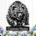 Custom Bear Metal Sign, Custom Bear Metal Wall Art Decor, Personalized Last by logo