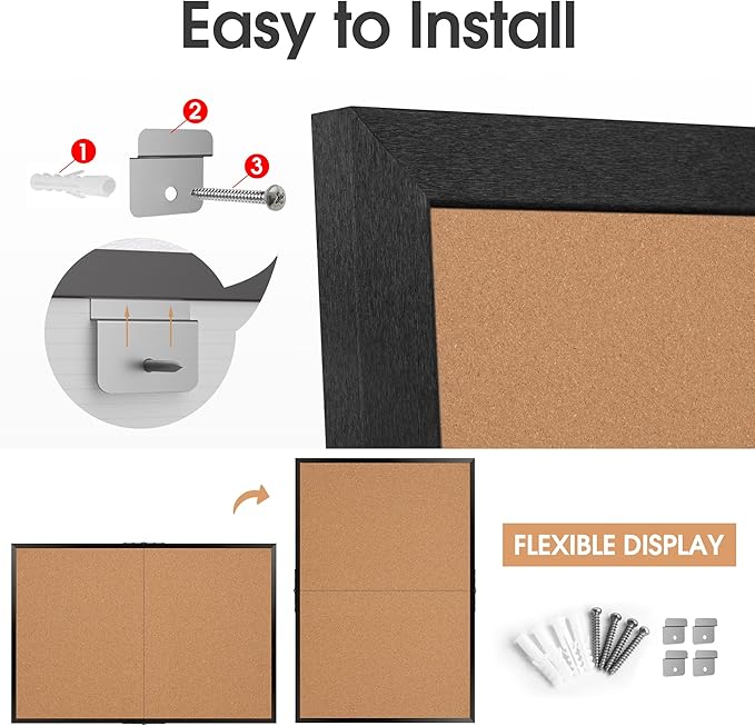 Board2by Extra Large Cork Bulletin Board 60" X 36", Foldable Notice Pin Board - Image 7