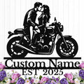 Custom Motorcycle Couple Metal Signs Personalized Biker Couple Name Sign Custom by HengMeiZiK