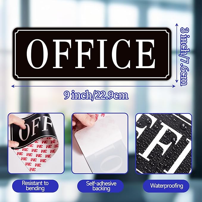 The Office Door Sign for Home and Business，Self-Adhesive Waterproof and - Image 2