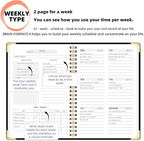 Undated Weekly Planner with Metal Corner Hardcover Notebook, A5 Size Journal - Image 4