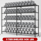 REIBII 5 Tier Wire Shelving Storage Shelves Loads 1430LBS - Image 4
