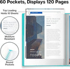 Dunwell Presentation Binder 60-Pocket, Displays 120 Pages, 8.5x11 Portfolio - Image 3