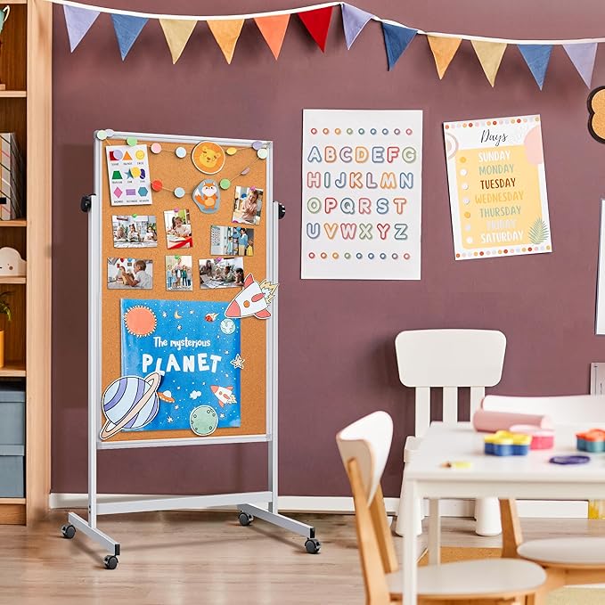Double Sided Cork Board White Board, 32 x 48 inches Large Cork Board - Image 6