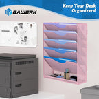 Gawerk 6 Tier Hanging File Organizer, Mesh Wall File Holder Paper Folder Rack - Image 7