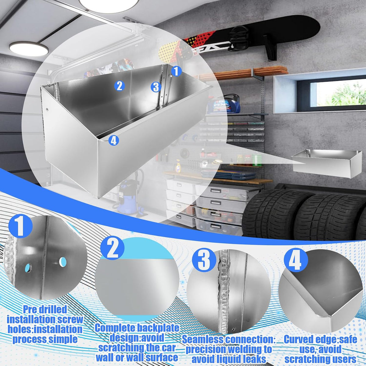 aluminum fuel tank rack multi use storage cabinet, close-up detail