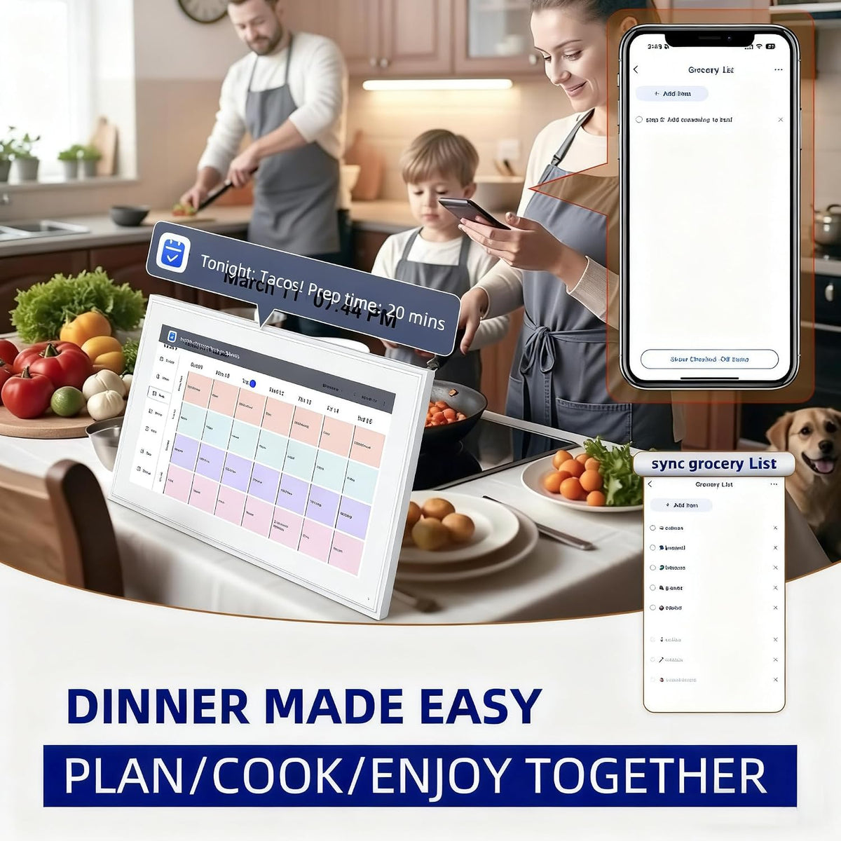 10.1" Digital Calendar – Chore Rewards, Meal Planner & Photo Frame