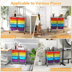 HAPPYGRILL 12-Drawer Rolling Storage Cart, Utility Cart - Image 7