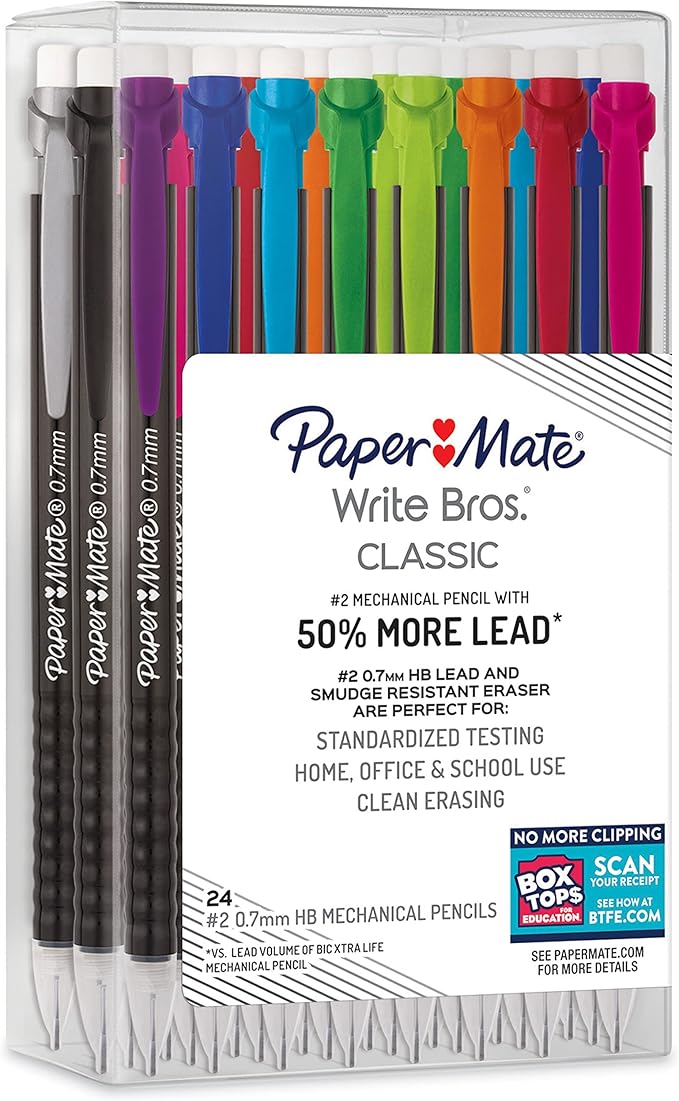 Paper Mate Mechanical Pencils 0.7mm Write Bros. Classic Number 2 Pencil Set - Image 6