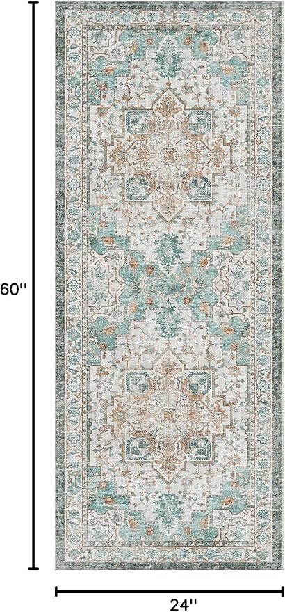 GENIMO 2x5 Runner Rugs for Hallway, Machine Washable Non Slip Vintage Rugs - Image 2