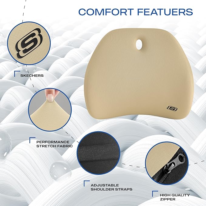 Skechers Lumbar Support Pillow for Office Chair, Memory Foam Lumbar Pillow - Image 3