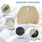 Skechers Lumbar Support Pillow for Office Chair, Memory Foam Lumbar Pillow - Image 3